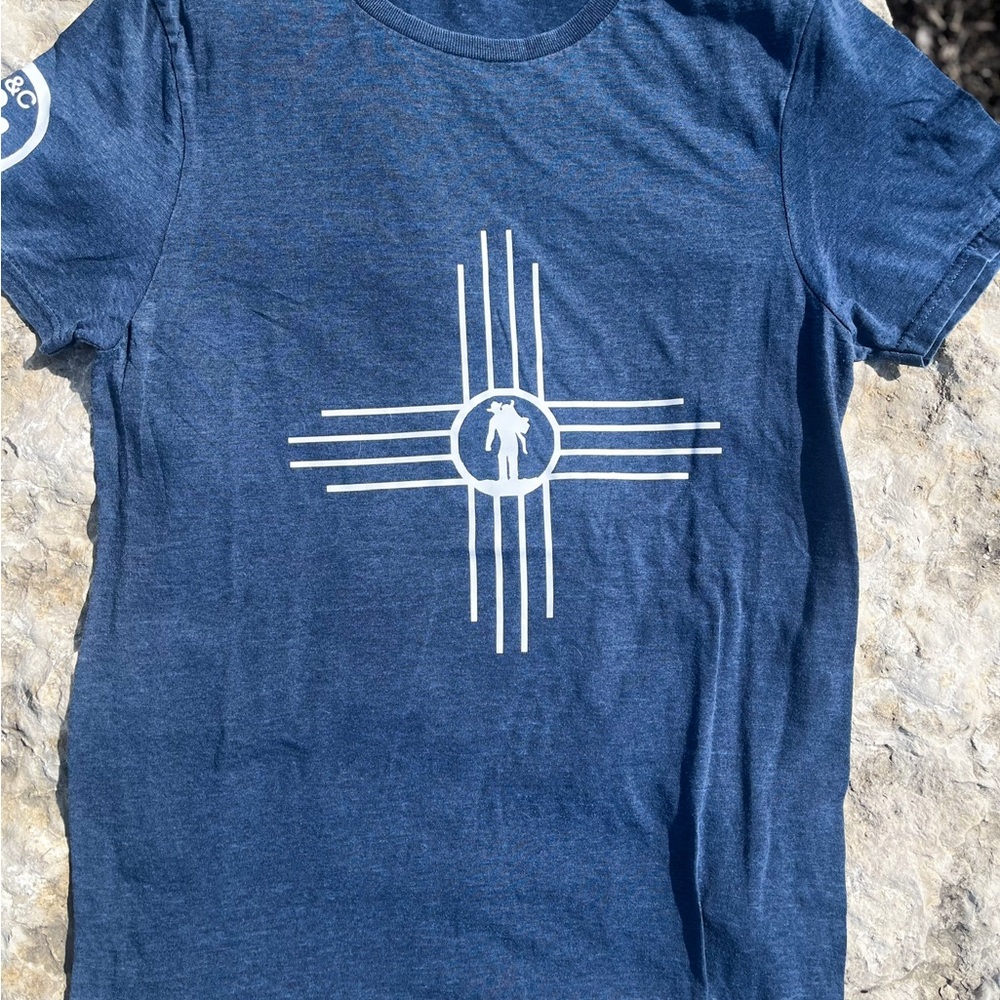 Traveling Cowboy Blue Graphic T-Shirt